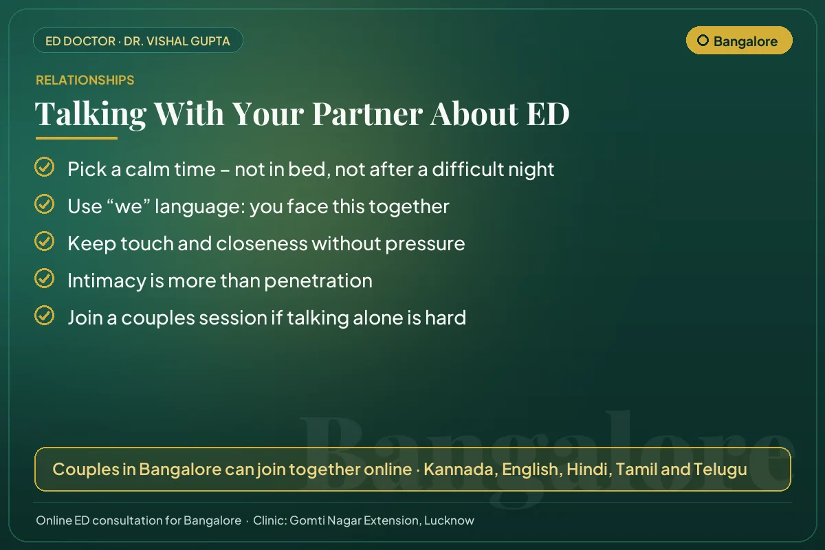 Five tips for couples in Bangalore on talking openly about erectile dysfunction