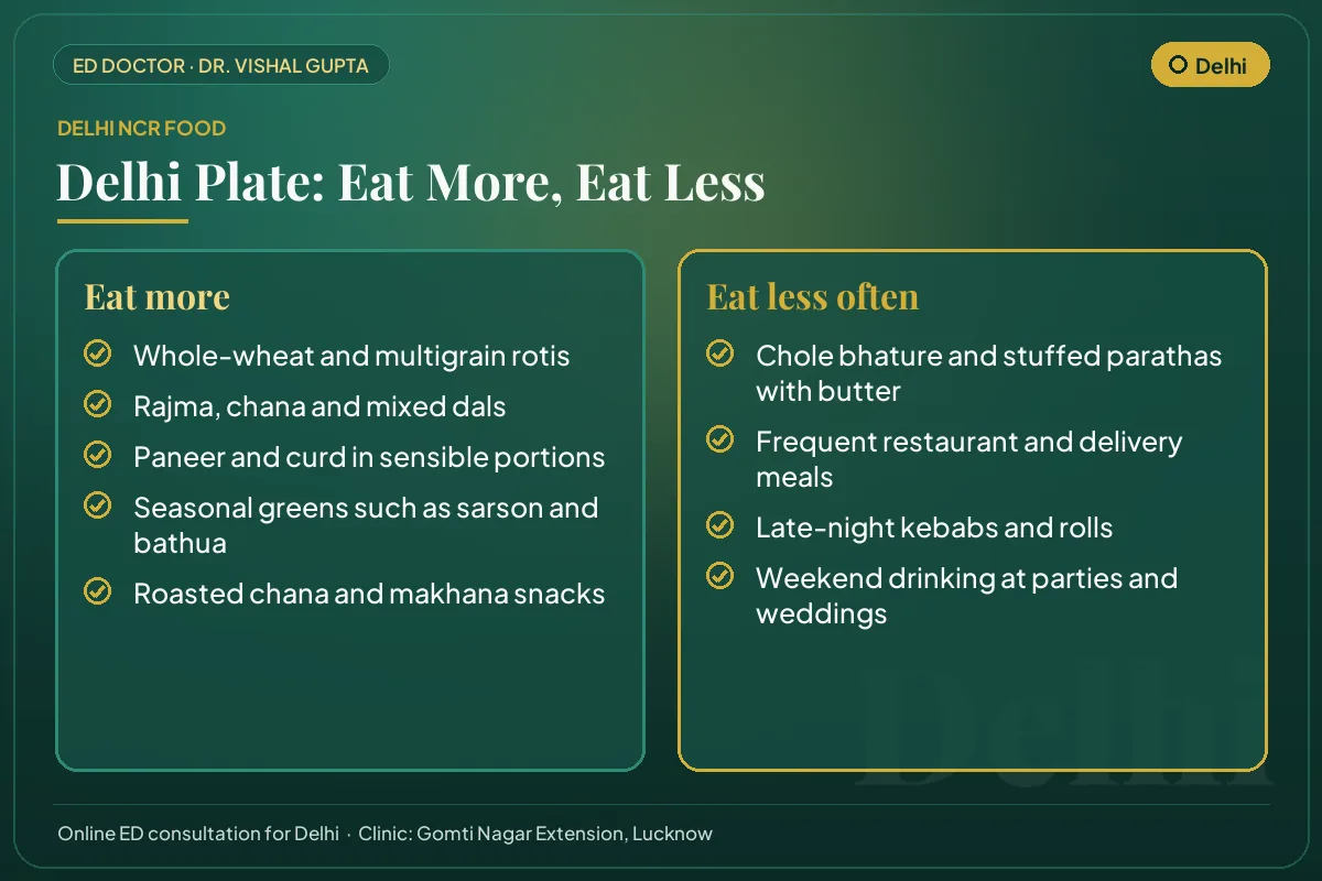 Delhi food guide for erectile health: local foods to eat more and habits to cut down