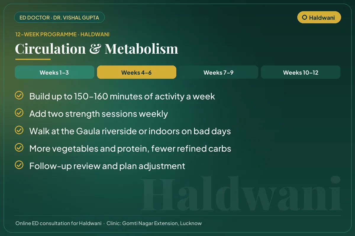Weeks 4–6 of the 12-week erectile dysfunction programme for Haldwani patients: circulation & metabolism