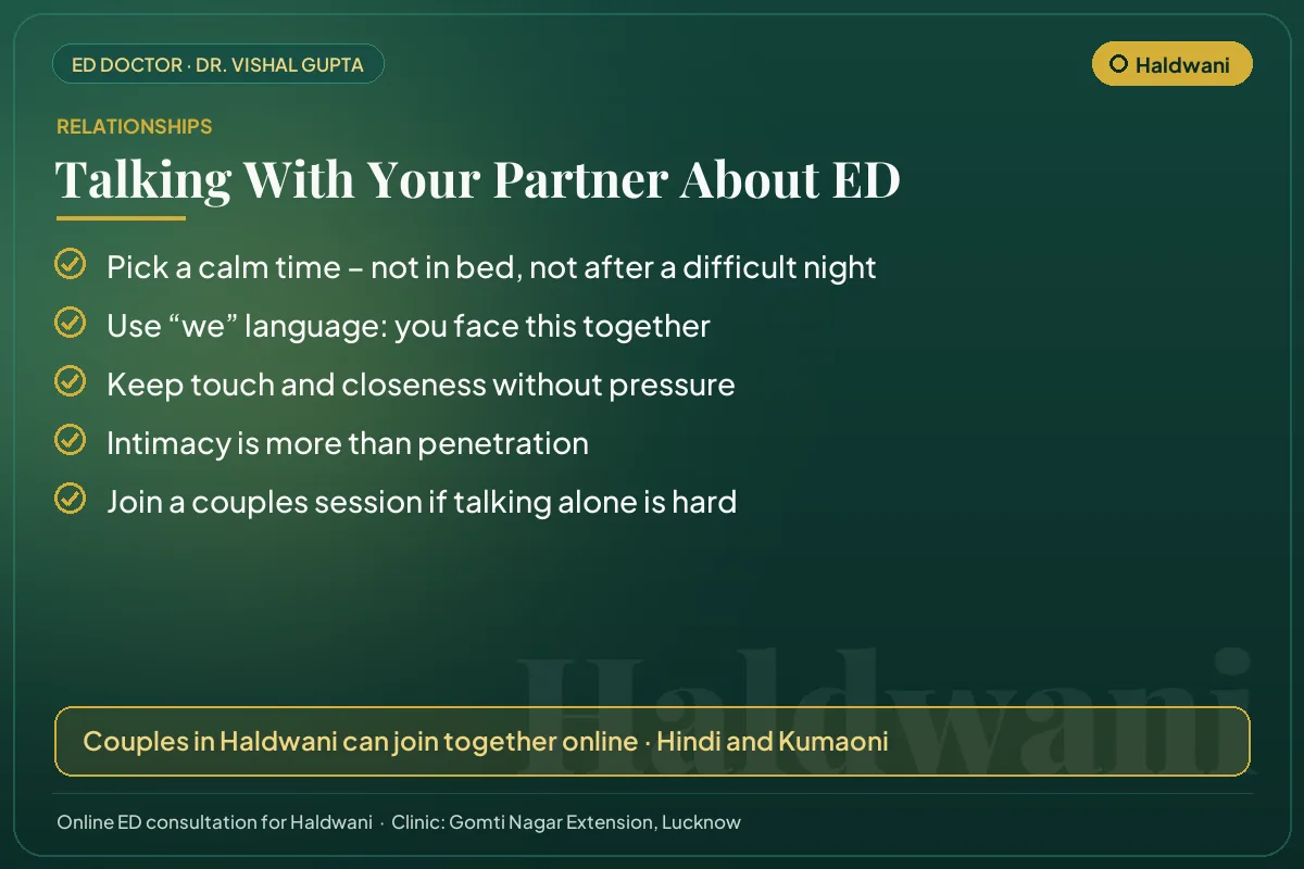 Five tips for couples in Haldwani on talking openly about erectile dysfunction