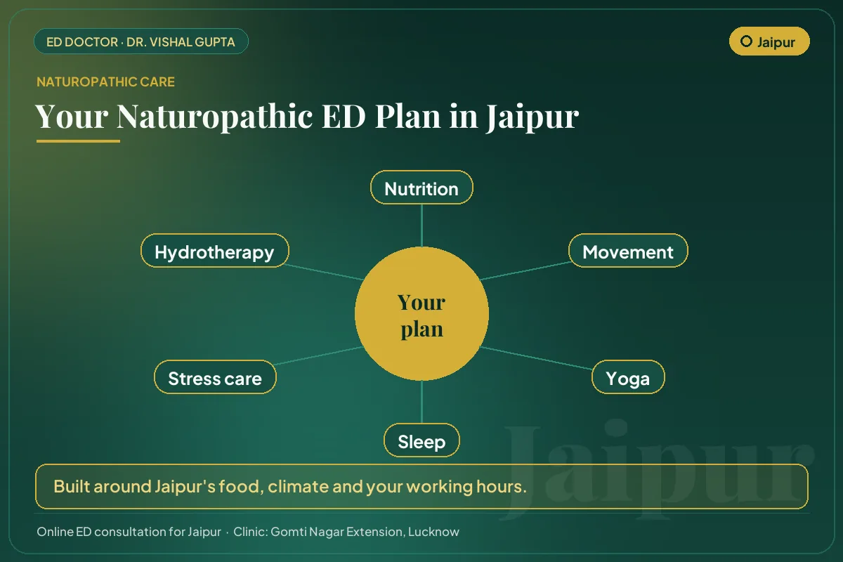 The six pillars of a naturopathic erectile dysfunction plan for men in Jaipur