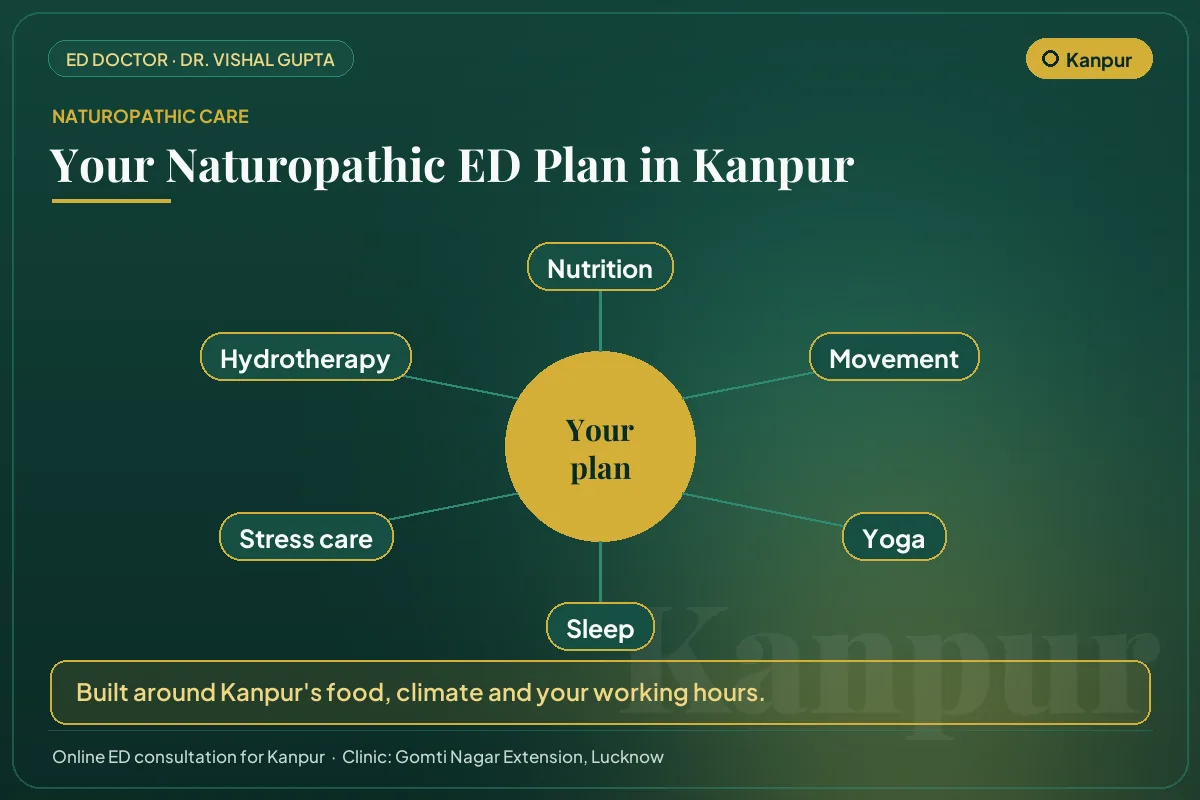 The six pillars of a naturopathic erectile dysfunction plan for men in Kanpur
