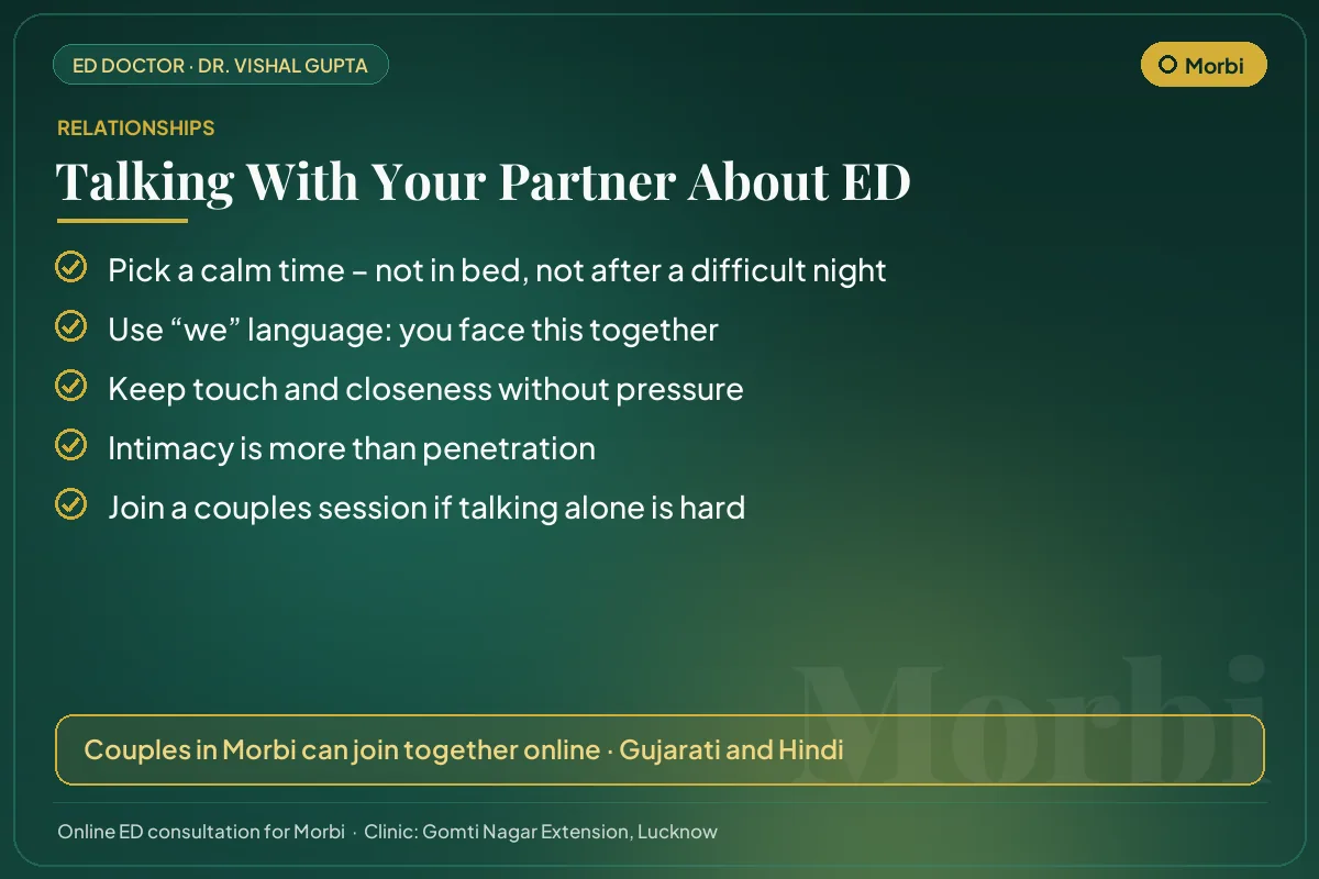 Five tips for couples in Morbi on talking openly about erectile dysfunction
