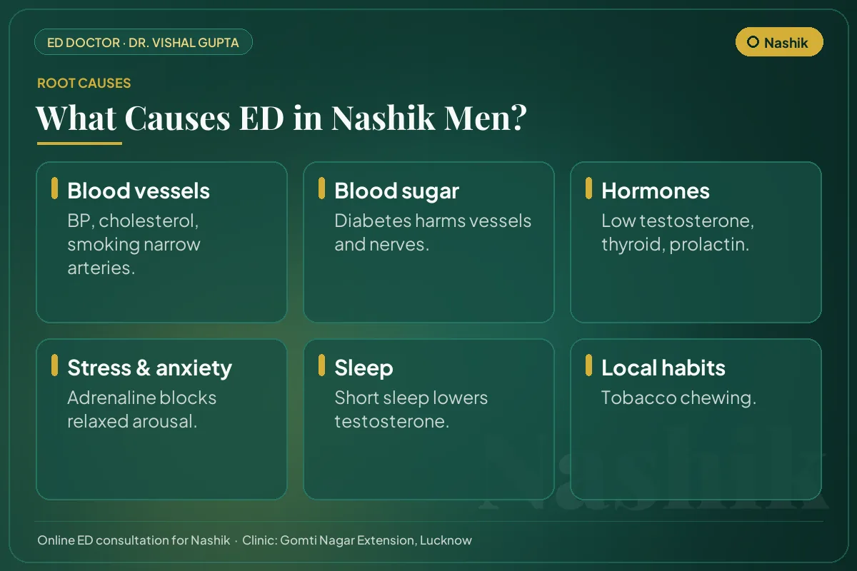 Six common causes of erectile dysfunction among men in Nashik, including local lifestyle habits