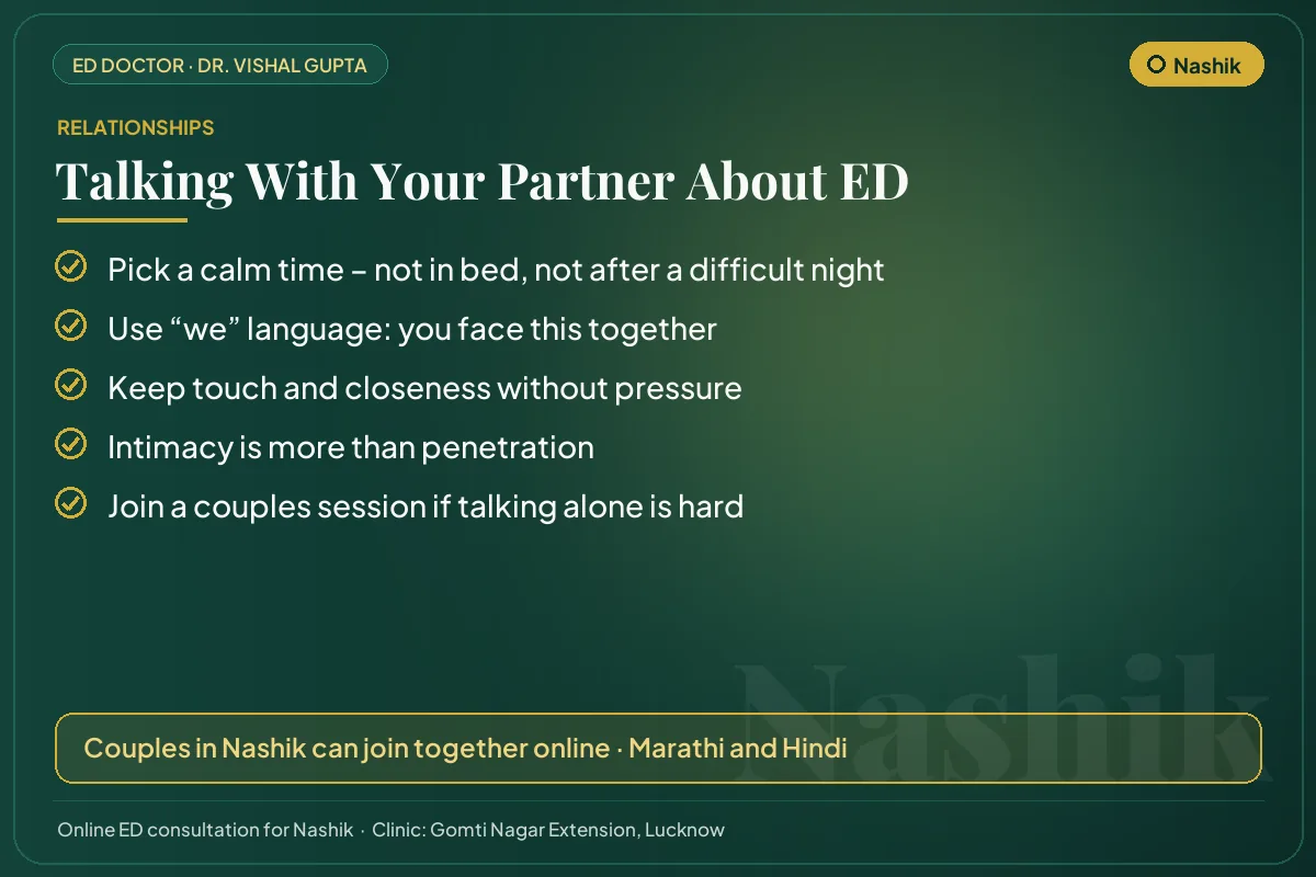 Five tips for couples in Nashik on talking openly about erectile dysfunction