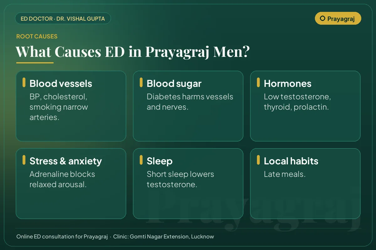 Six common causes of erectile dysfunction among men in Prayagraj, including local lifestyle habits